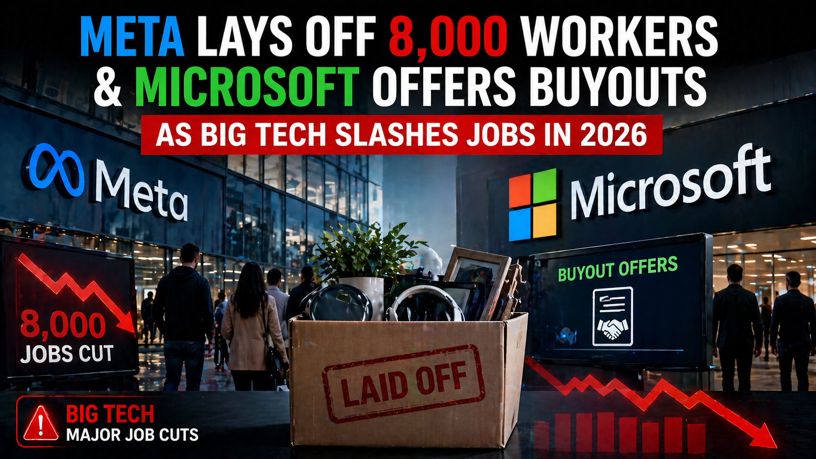 Meta layoffs 2026 and Microsoft buyouts 2026 impact on Big Tech workforce
