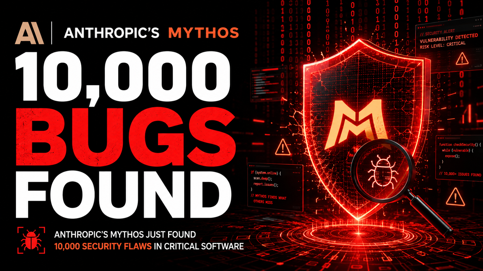 Anthropic Project Glasswing Mythos finds 10000 critical vulnerabilities in open source software 2026