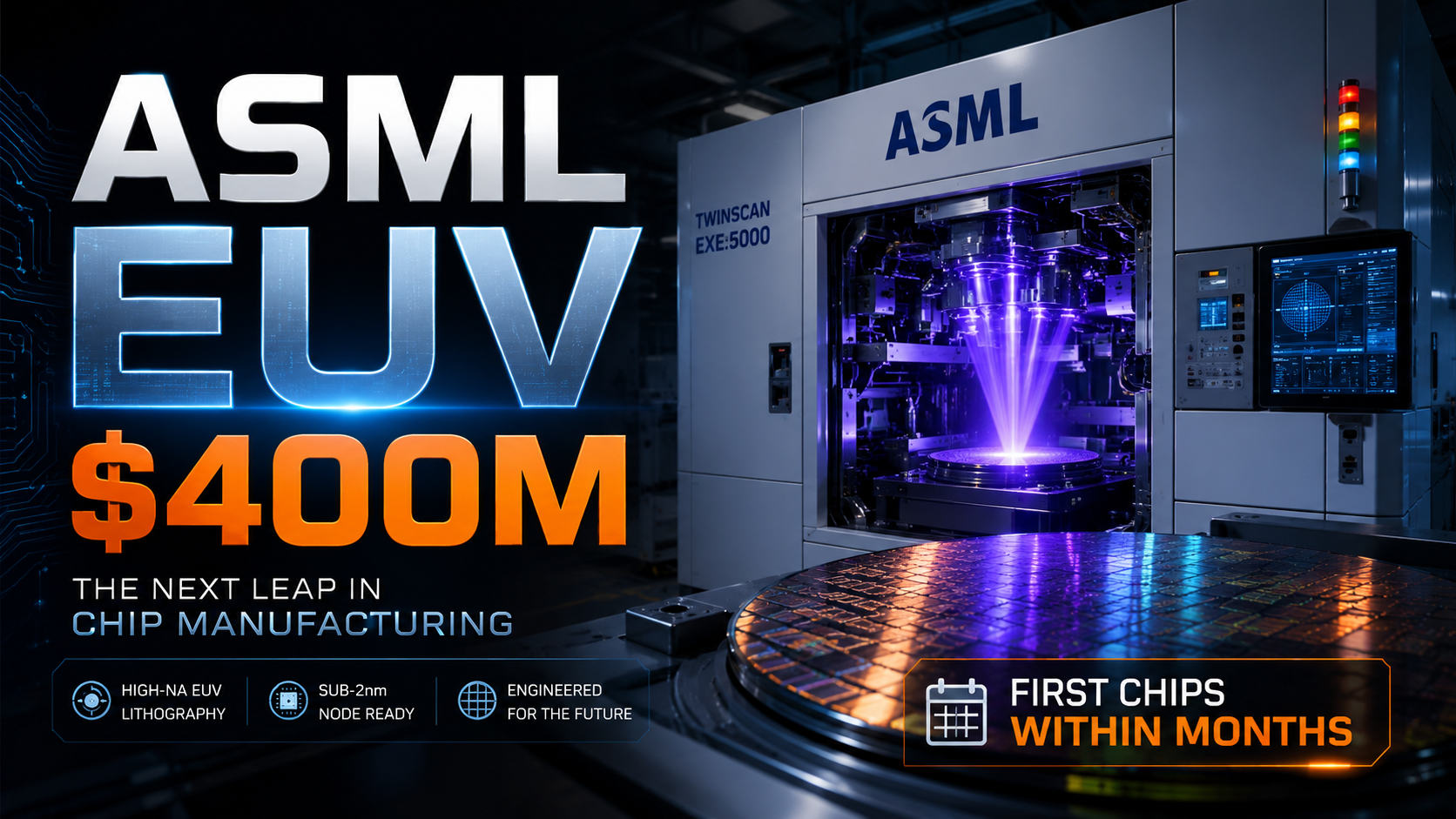 ASML High-NA EUV $400M machine first chips semiconductor manufacturing 2026 featured image