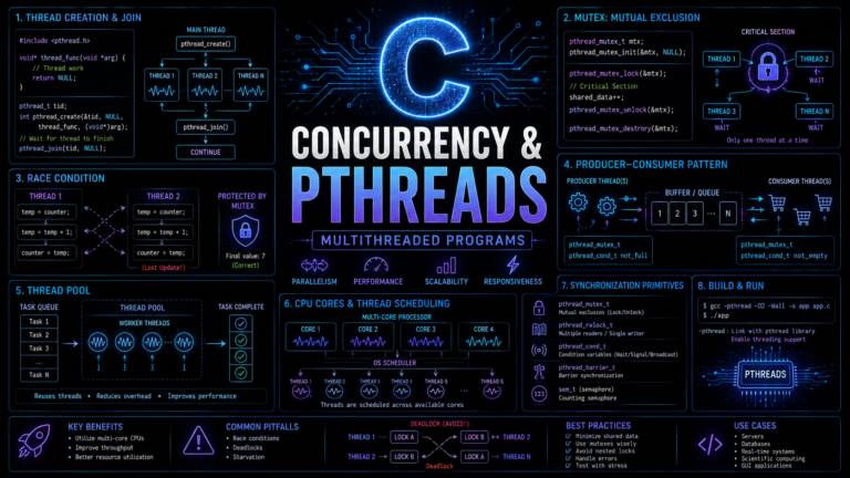 C concurrency pthreads multithreading mutex race condition guide