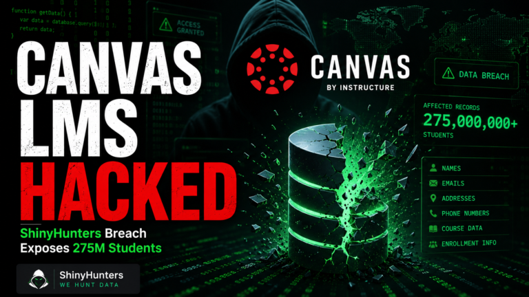 Canvas LMS hack ShinyHunters breach 275 million students data exposed 2026