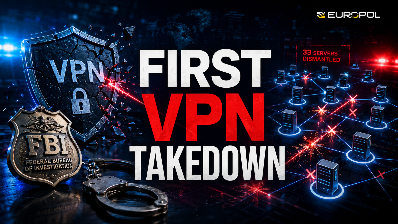 First VPN takedown Operation Saffron Europol FBI 33 servers seized ransomware