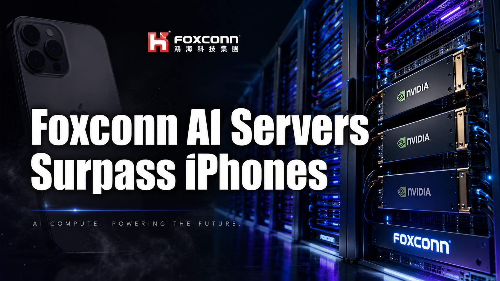 Foxconn AI servers surpass iPhones as biggest revenue driver NVIDIA GPU racks 2026