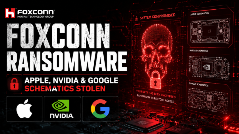 Foxconn ransomware attack 2026 - Apple Nvidia Google schematics stolen