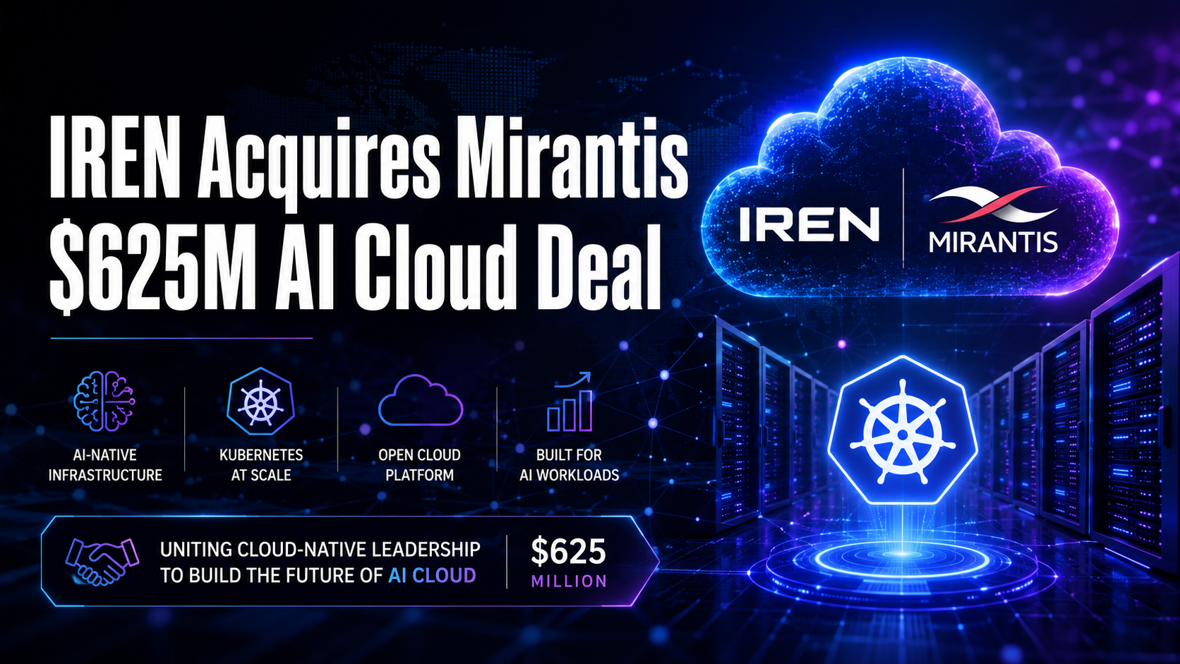 IREN acquires Mirantis for $625 million AI cloud Kubernetes deal 2026