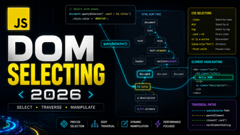 JavaScript querySelector DOM Selecting 2026 Tutorial