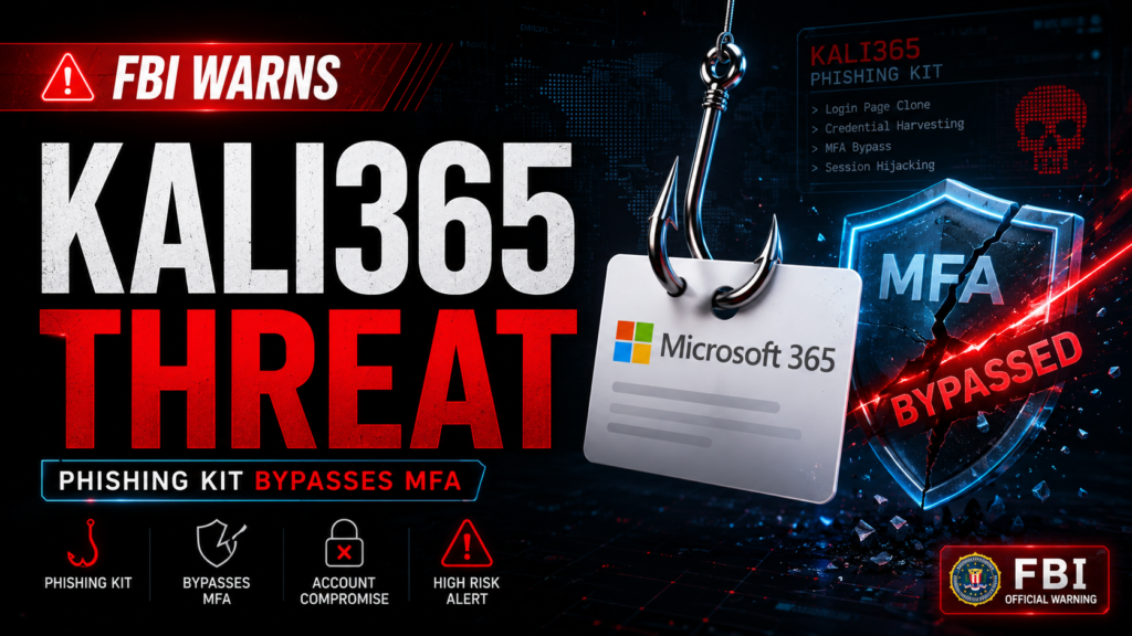 FBI warns Kali365 phishing kit bypasses Microsoft 365 MFA security