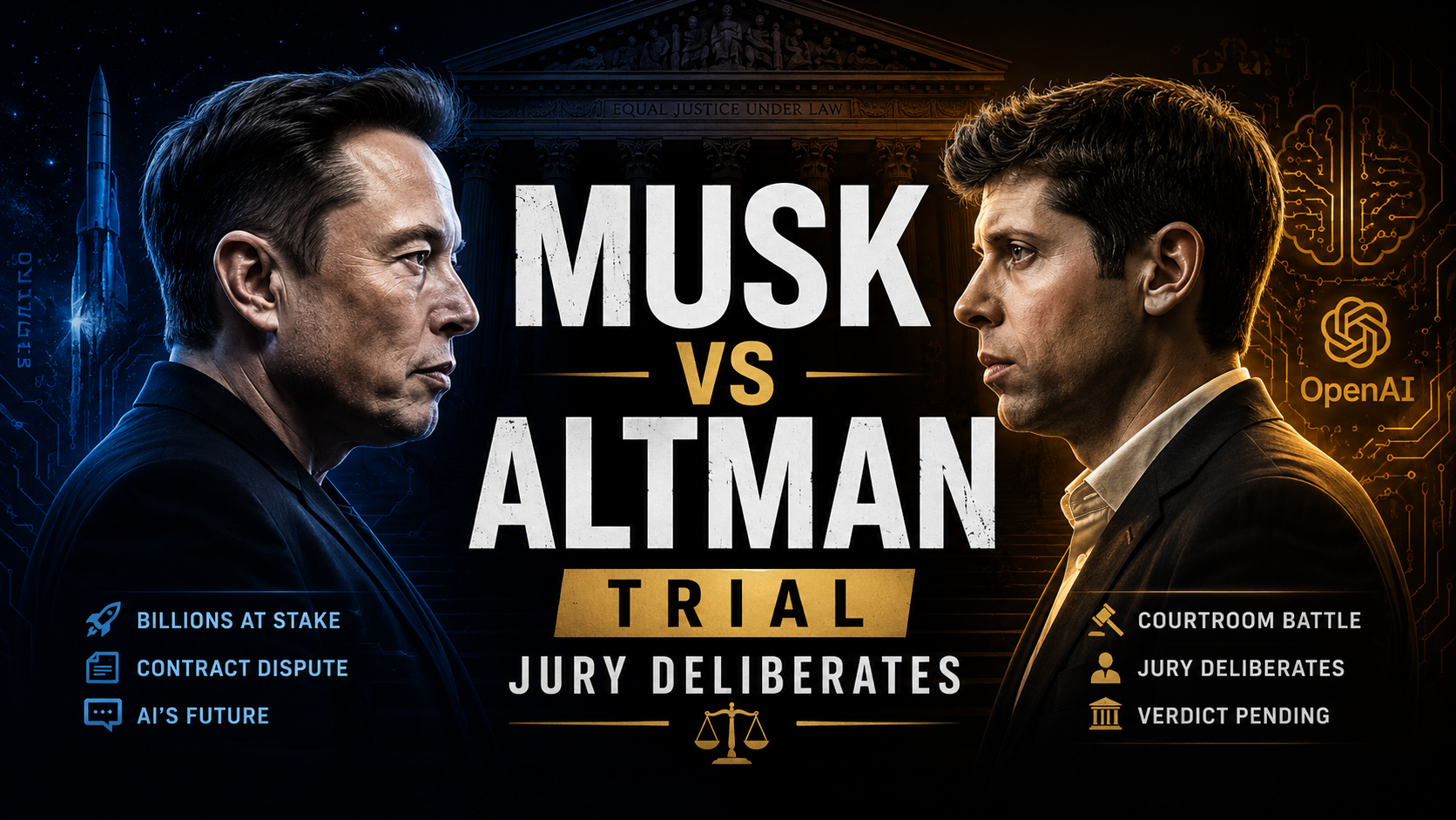 Musk vs Altman trial jury deliberates OpenAI verdict 2026