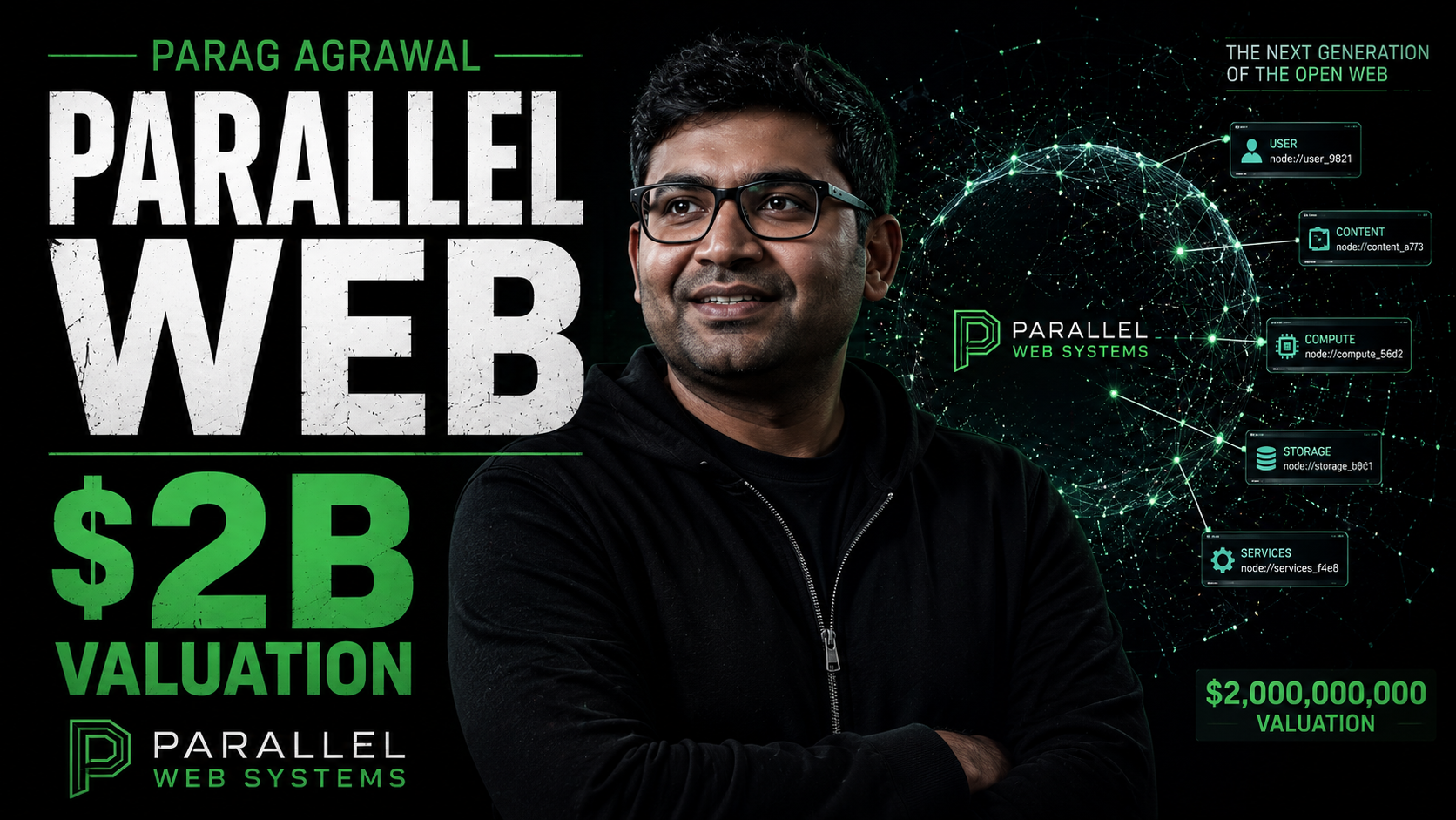 Parag Agrawal Parallel Web Systems 2B valuation 2026