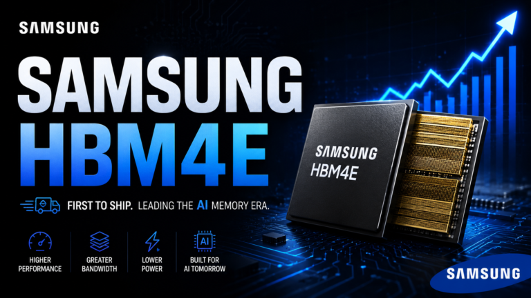 Samsung HBM4E memory chip first shipment stock surge 2026