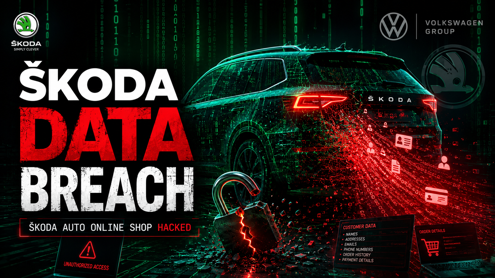 Škoda Auto data breach online shop hacked VW subsidiary customer data exposed 2026