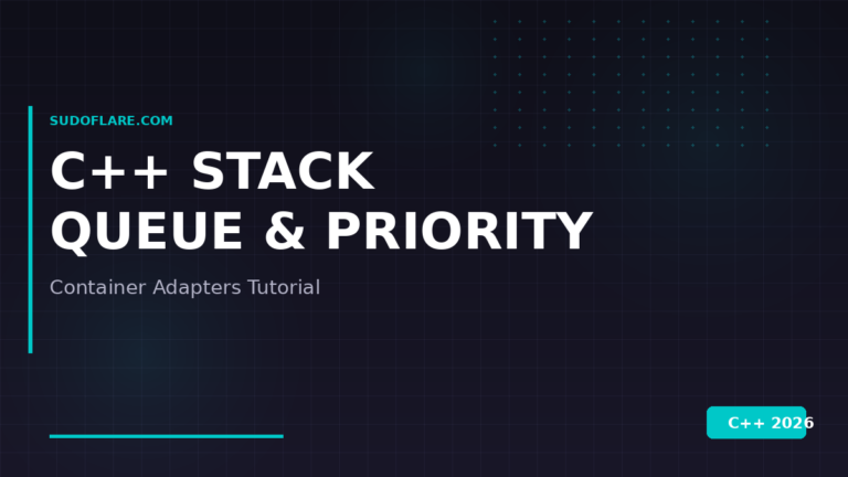 C++ stack queue priority_queue container adapters tutorial