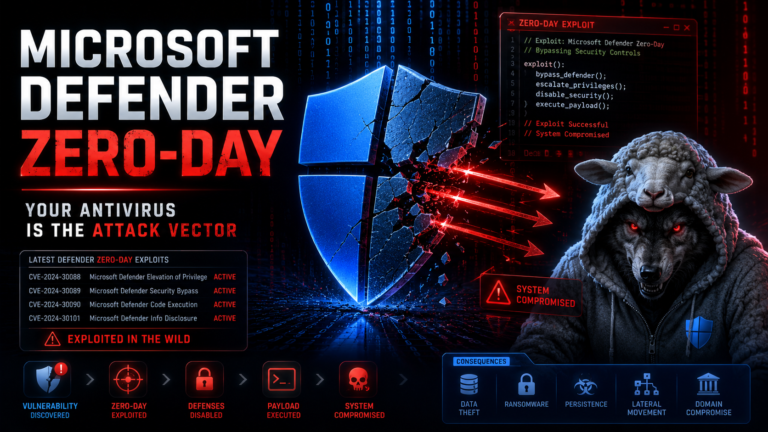 Microsoft Defender zero-day exploit antivirus attack vector cybersecurity vulnerability 2026