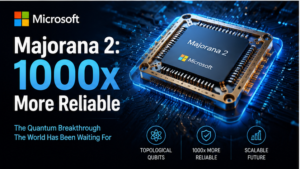 Microsoft Majorana 2 quantum chip 1000x more reliable breakthrough 2026